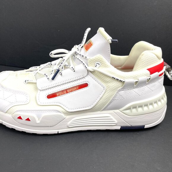 New Polo Ralph Lauren Sport PS200-SK-LTL White Sneaker Mens Shoes Size 14 - Picture 9 of 11
